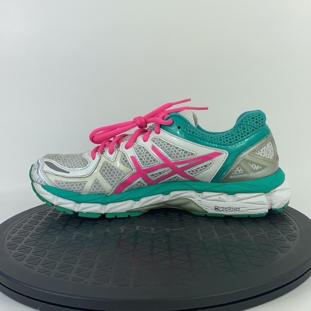 Asics Gel-Kayano 21 White/Green Athletic Running Shoes T4H7N Women's Size 8 - Picture 9 of 12